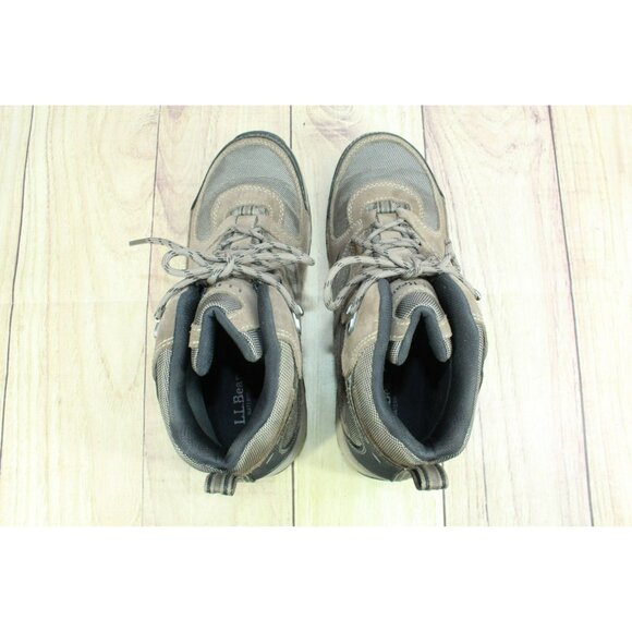 LL Bean Model 4 Brown Suede Waterproof Lace Up Trail Hiking Boots Size 9 Wide - Picture 7 of 9